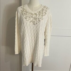 Boston Proper Ivory Knit Top